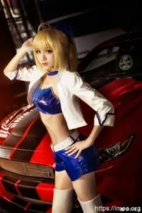 【COS】Fate/Grand Order 赛车服Saber cos欣赏 cn:汐兔子