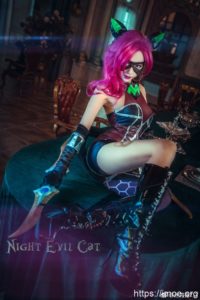 【COS】猫 有九条命哦《王者荣耀》暗夜猫娘-阿珂cosplay欣赏