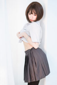 【COS】一尾阿梓Azusa COS+过膝袜29P