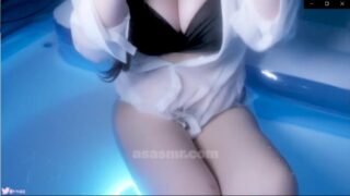 【ASMR】⛔【会員無料】[ASMR_耳舐め] プールでビキニ♡水で透けたシャツを着た彼女の耳舐め【映像あり】 - ニコニコ動画【620M】