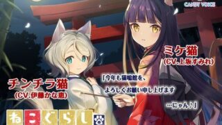 【ASMR】[CANDY VOICE] 【新春スピンオフ】ねこぐらし。〜猫鳴館の正月〜ミケ猫&チンチラ猫【CV: 上坂すみれ、伊藤かな恵】 [RJ310349]【1.8G】