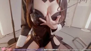 ⚠️5137音注意↓【実写ASMR耳舐め】【真琴】巨乳バニーがぐっぽり奥耳舐めご奉仕♡【ASMRKU100Ear licking】