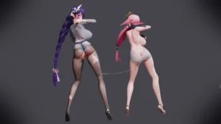 【MMD/妖艳骑士】原神-巴尔x八重神子【度盘/873.9M】