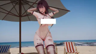 【3D/kneegod】卡芙卡的涩情海滩【度盘/1.1G】
