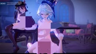 【3D动画】【momo】芙宁娜×胡桃3p大战 4k【度盘/uc/1.5G】