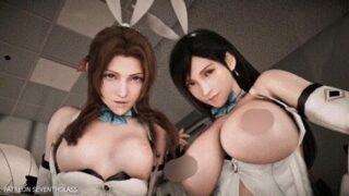 【3D】Tifa ティファ Aerith エアリス Bunny Bustier双飞蒂法爱丽丝【137M/UC】