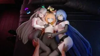 【MMD】 ReHaku 6月30蔚蓝档案 黑丝偶像4P~樱子/美祢/玛丽 【200M/CV/UC】