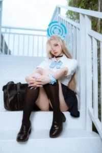 【cos写真】二佐Nisa - 蔚蓝档案 一之濑明日奈 JK制服【23P/度盘/265M】