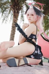 【cos写真】九柒喵 - 蔚蓝档案 小春泳装【27P/度盘/133M】