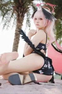 【cos写真】九柒喵 - 蔚蓝档案 小春泳装【27P/度盘/133M】
