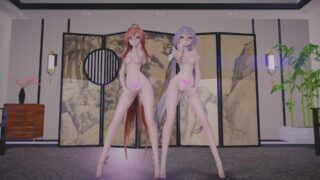 【MMD】【调教系列2差分孕肚虫版】乐正绫x天依-Good-night Kiss【百度/182M】