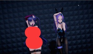 【MMD】[skbクラブ (skbのちから)] 紧身裙莫娜酱＆兔女郎Lo酱【度盘/迅雷/UC/381MB】