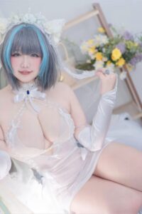 【COS】阿半今天很开心 - 碧蓝航线 柴郡誓约花嫁【130P4V/度盘/1.29G】